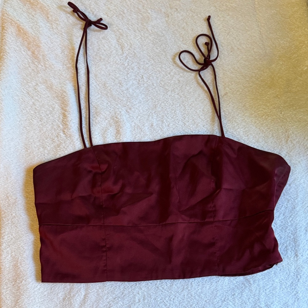 Cotton Candy Burgundy Crop Top